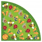 Covor mare 3x3 m Coltar Copii cu Fluturasi, Omidute, Gargarite si Melcisori- Covoras  pe colt Multicolor - Inapoi la Natura